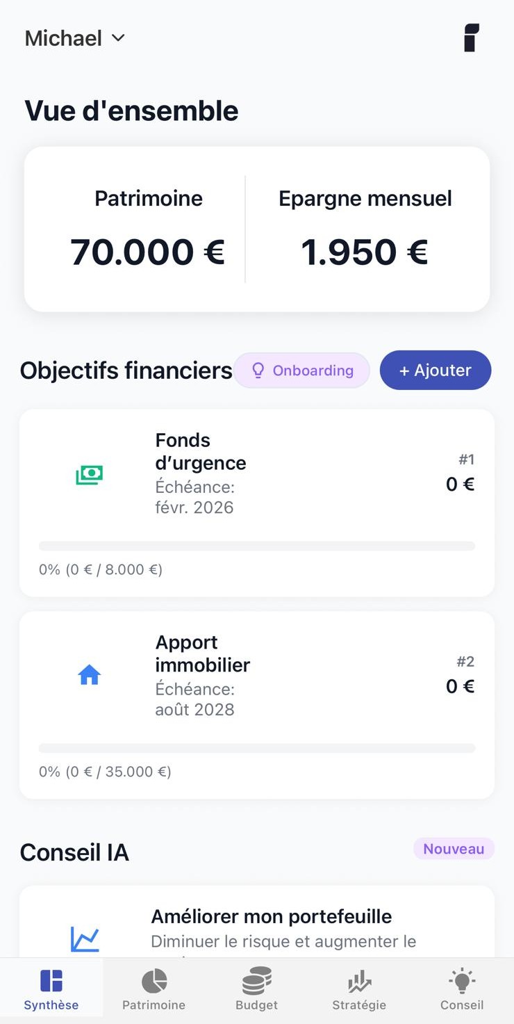 Interface mobile Néa – vue d'ensemble